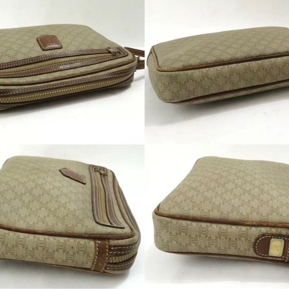 Auth CELINE Macadam PVC Leather Clutch Bag Made In Italy - Picture 4 of 11